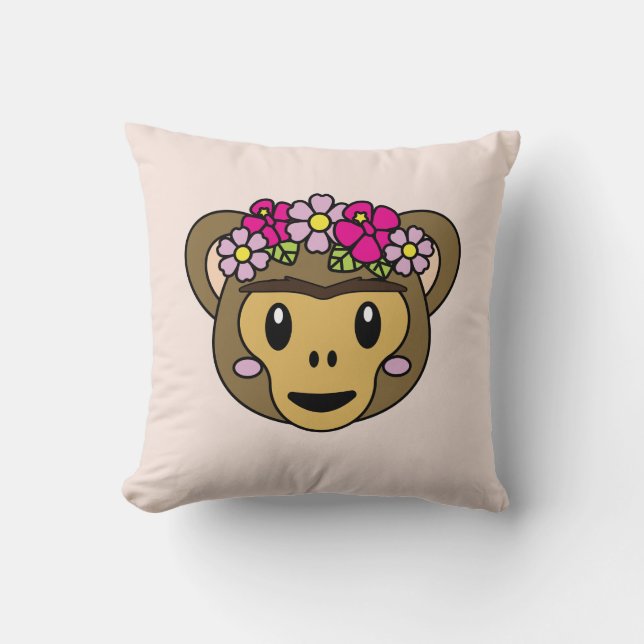 Coussin Frida Kahlo | FridaMoji - singe (Recto)