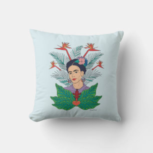 Coussin Frida Kahlo   Oiseaux de Paradis Floral Graphic