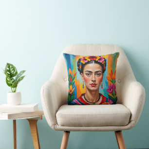 Coussin Frida Kohlo Pop Art Déco Peinture