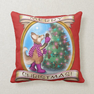 Coussin Frieda coupe la queue le carreau de Noël