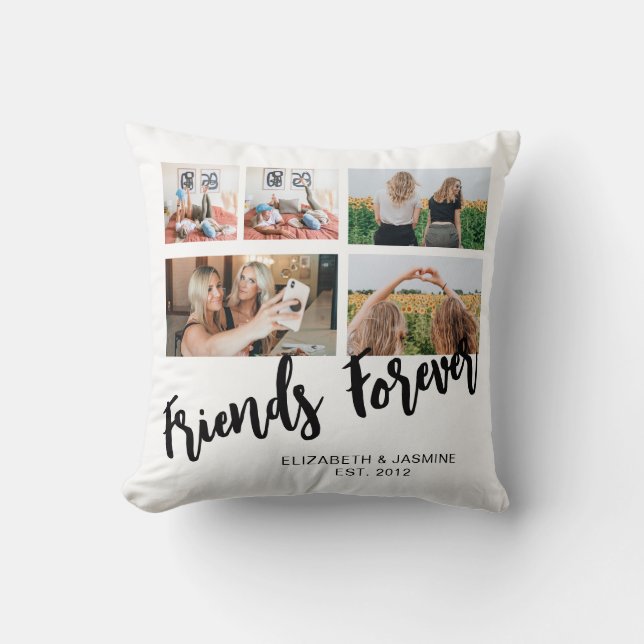 Coussin Friends Forever Photo Collage Cadeau personnalisé  (Recto)