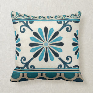 Coussin Frise Non-Embellie II d'indigo