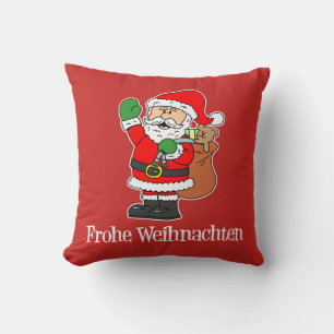 Coussin Frohe Weihnachten Allemagne Noël Père Noël