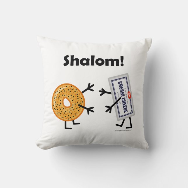 Coussin Fromage de bagel et fondu - Shalom ! (Recto)