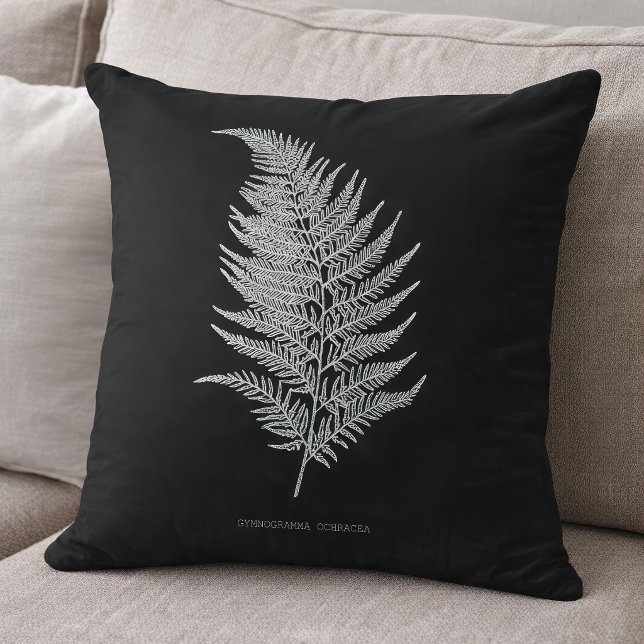 Coussin Frondes de fougère ocre, Gymnogramma Ochracea (Ochre Fern Frond, Gymnogramma Ochracea. Throw Pillow)
