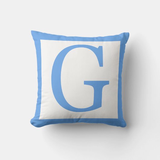 Coussin Frontière de bleus layette de la lettre G (Recto)