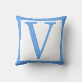 Coussin Frontière de bleus layette de la lettre V (Verso)