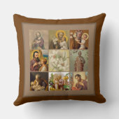 Coussin Frontière de brun de collage de Jésus d'enfant de (Verso)