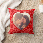 Coussin Frontière rouge de photo de coeurs (Couverture)