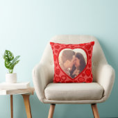 Coussin Frontière rouge de photo de coeurs (Chaise)