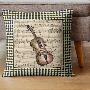 Coussin Frontière vintage de Violon Arlequin