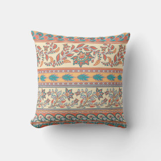 Coussin Frontières florales indiennes Motif sans joint