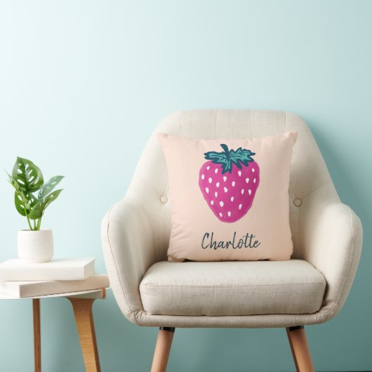 Coussin Fruit aux fraises mûre Nom personnalisé (Chaise)
