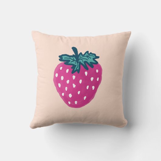 Coussin Fruit aux fraises mûre Nom personnalisé (Verso)