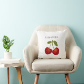 Coussin Fruit Cerises rouges Nom personnalisé (Chaise)