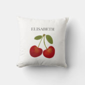 Coussin Fruit Cerises rouges Nom personnalisé (Recto)