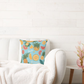 Coussin Fruit exotique motif floral. Bonjour l'été.