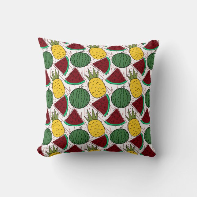 Coussin Fruit motif transparent | motif de surface de frui (Recto)