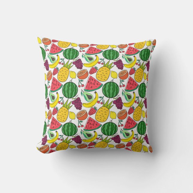 Coussin Fruit motif transparent | motif de surface de frui (Recto)
