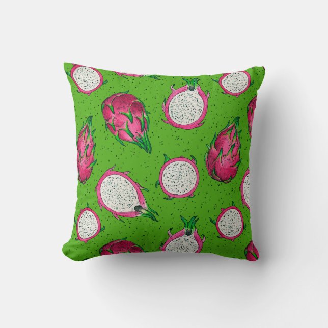 Coussin Fruit rouge dragon vert (Recto)