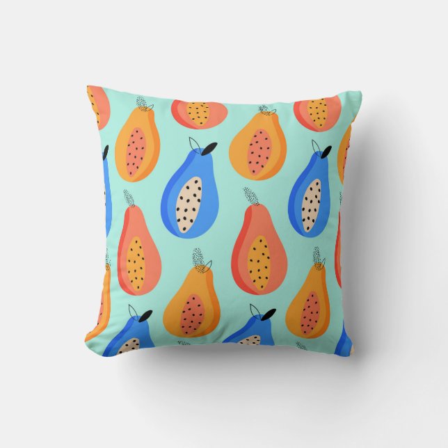 Coussin Fruits d'agrumes mignons Été Vintage (Recto)