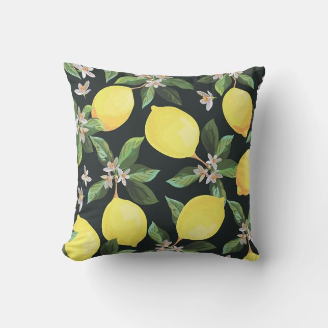 Coussin Fruits de citron : Conception Motif transparente (Recto)