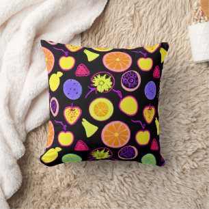 Coussin Fruits de Neon Vibrants