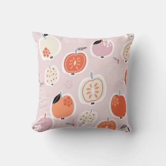 Coussin Fruits de pomme, abstrait, motif d'été