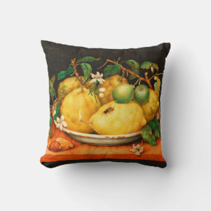 COUSSIN FRUITS DE SAISON LÉMONS ET FLEURS BLANCHES