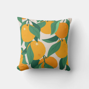 Coussin Fruits d'orange et motif sans couture feuille