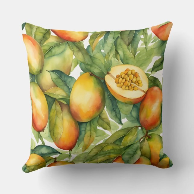 Coussin Fruits et feuilles de mangue  (Verso)