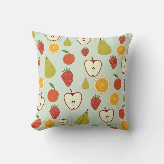 Coussin Fruits frais dans un motif extensible sans couture (Recto)