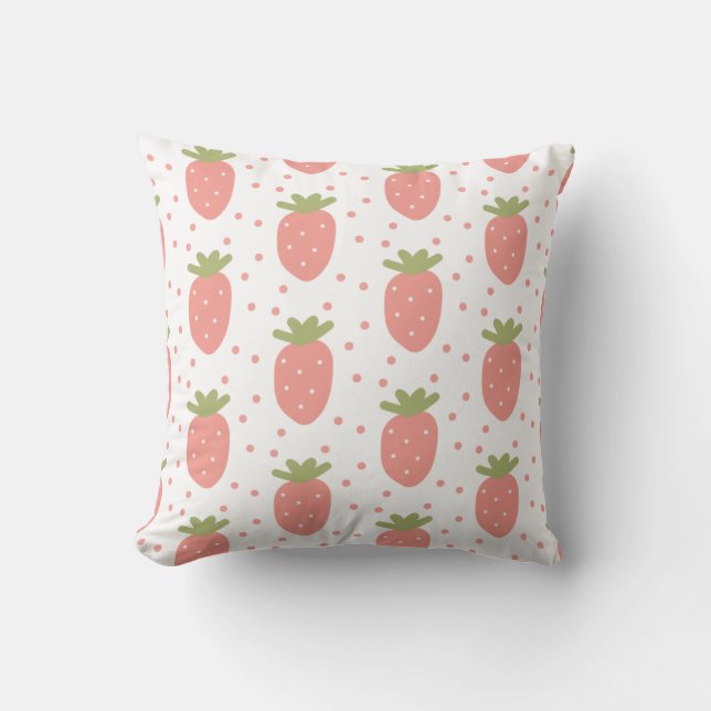 Coussin Fruits fraises arrière - plan (Recto)
