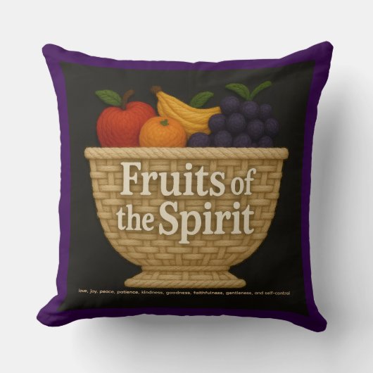 Coussin Fruits of the Spirit Yarn Look Pillow (Recto)