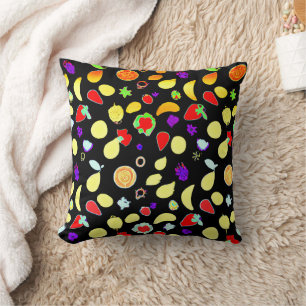 Coussin Fruits tropiques néons éclatés