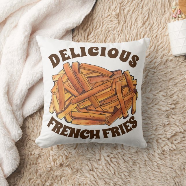 Coussin Fry Steak Fries frites Pommes de terre Junk Food (Couverture)