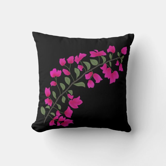 Coussin Fuchsia Bougainvillea rose (Recto)