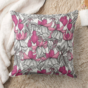 Coussin Fuchsia en blanc et rose