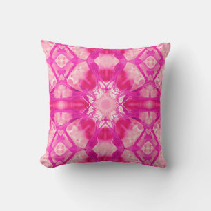 Coussin Fuchsia et Pastel Pink Tie Dye Motif