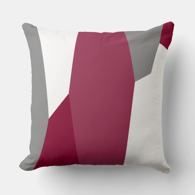 Coussin Fuchsia gris rose et blanc (Recto)