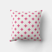 Coussin Fuchsia polka croise sur blanc (Verso)