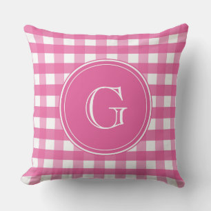 Coussin Fuchsia rose et blanc