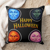 Coussin Full moon happy Halloween elemental throw pillow d (Couverture)