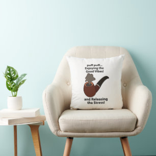 Coussin Fumer la pipe en profitant des bonnes vibrations F