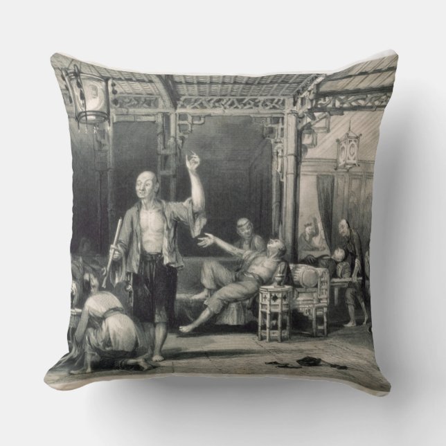 Coussin Fumeurs chinois d'opium, de 'Chine dans une série (Recto)