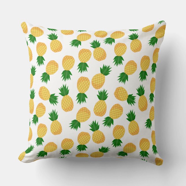 Coussin Fun Ananas Jaune Vert Fruit Motif Design (Recto)
