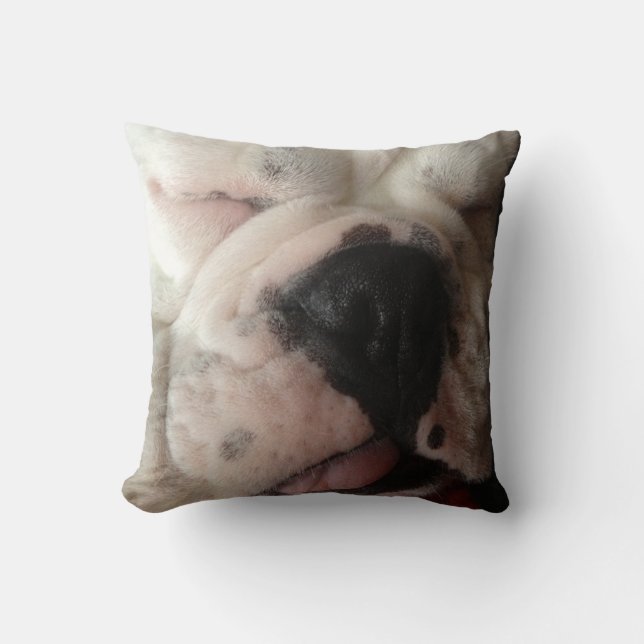 Coussin Fun Bulldog visage musqué (Recto)