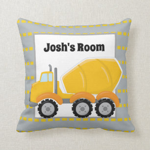 Coussin Fun camion de ciment ajouter nom garçons décor cou
