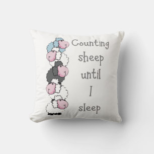 Coussin Fun Counting Sheep Jusqu'À Ce Que Je Dorme Citer a