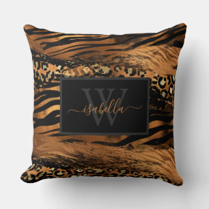 Coussin Fun Fun Moderne Parties scintillant Cuivre Script 